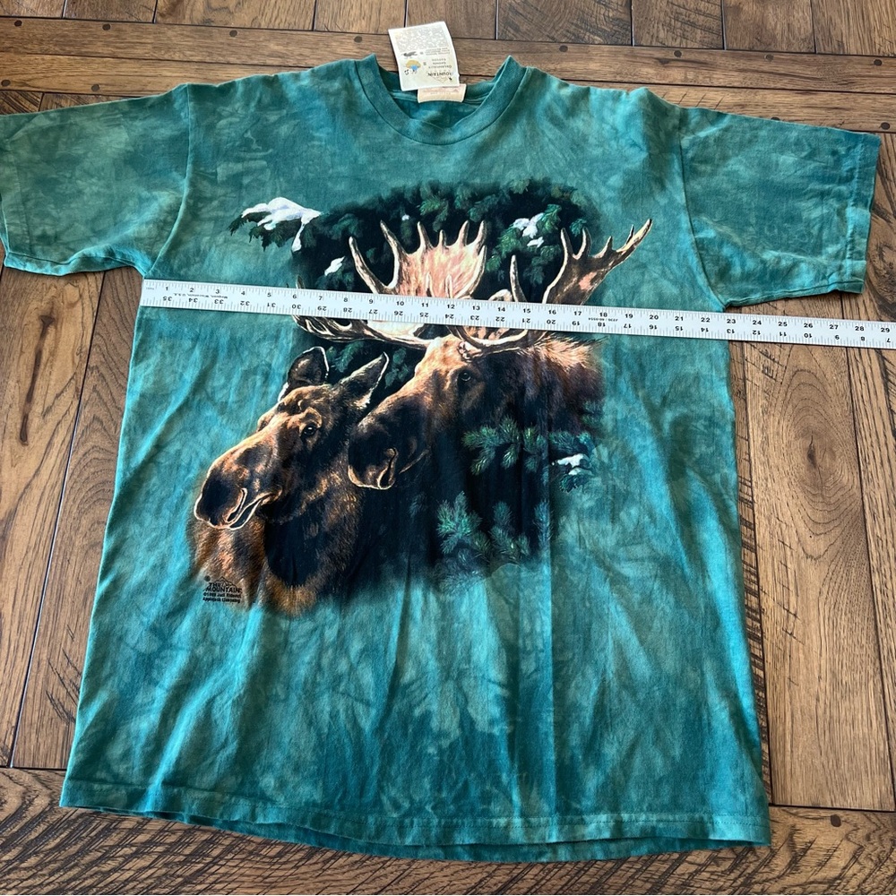 Vintage The Mountain Moose T-Shirt Men’s Large Green Nature Animal Wildlife NEW - Picture 7 of 10